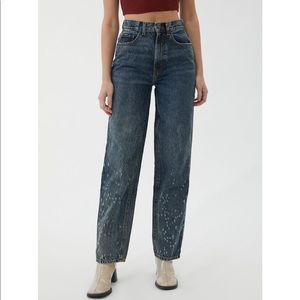 BDG High-Waisted Baggy Jean - Splatter Dark Wash